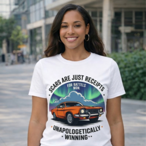 Scars Are Just Receipts – Unapologetically Winning T-Shirt